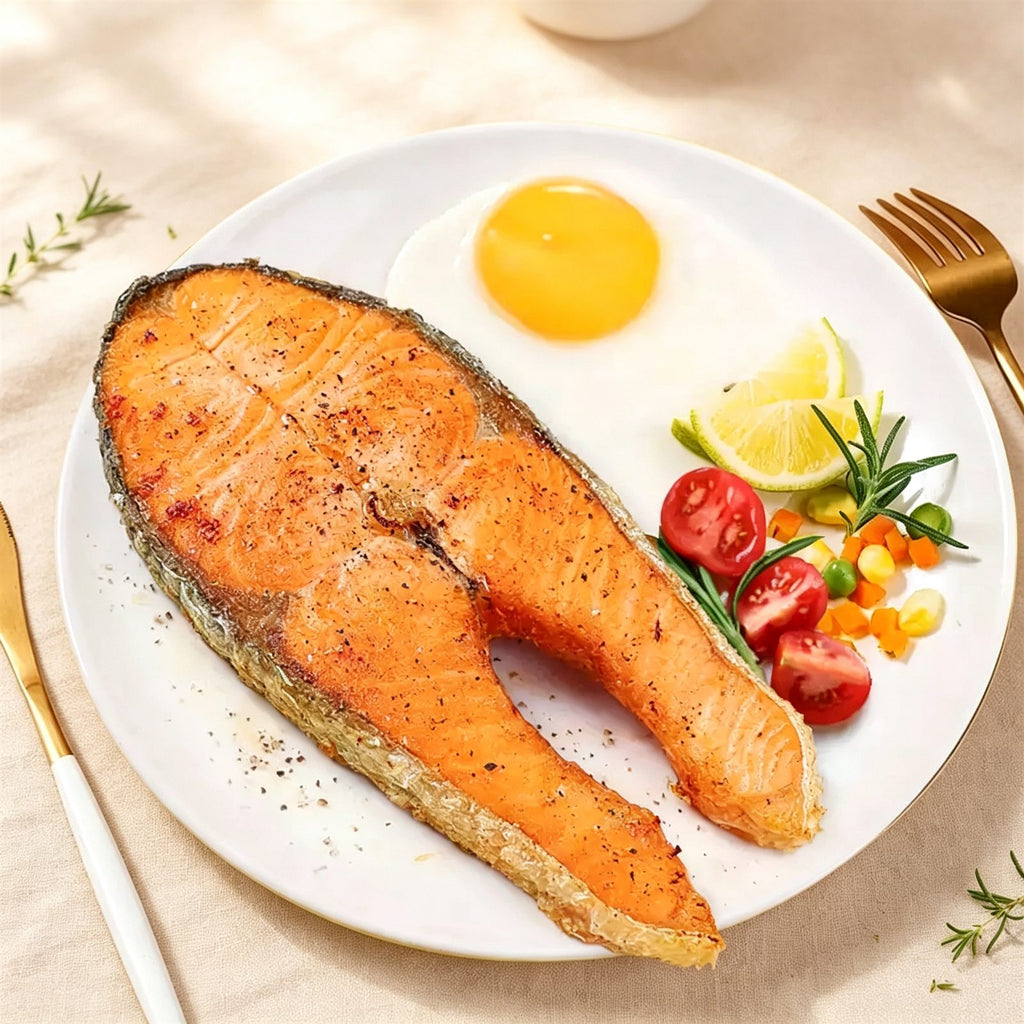 Skin-On Frozen Thick-Cut Salmon Steaks